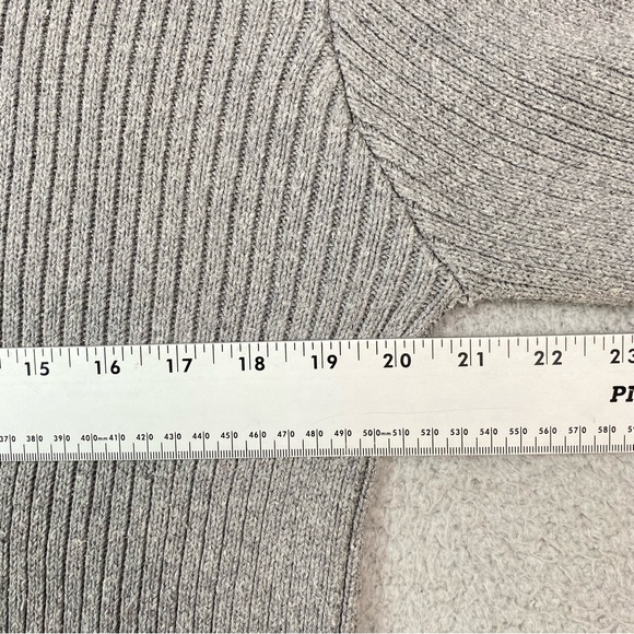 Polo Ralph Lauren Men's Size L Gray Cotton Linen 1/4 Zip Mock Neck Sweater EUC - Picture 4 of 6